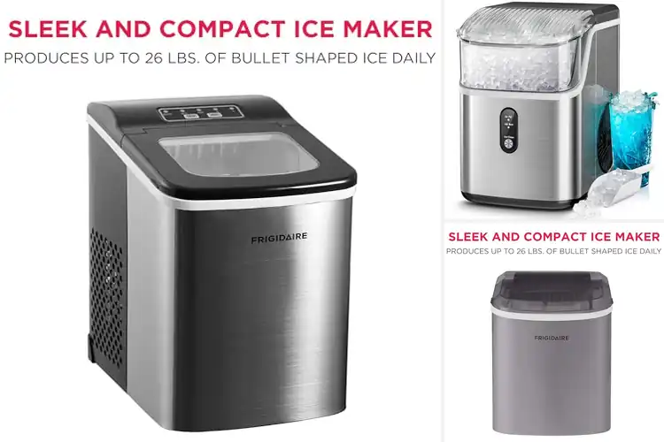 Detailed view of Best Compact Countertop Ice Makers Silver Finish