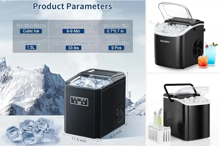 Detailed view of Best Compact Countertop Ice Makers With Transparent Lid