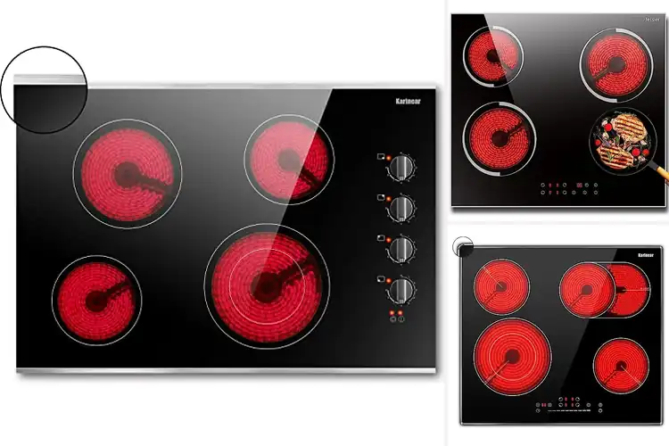 Detailed view of Best Glass Protection Metal Frame Electric Cooktops