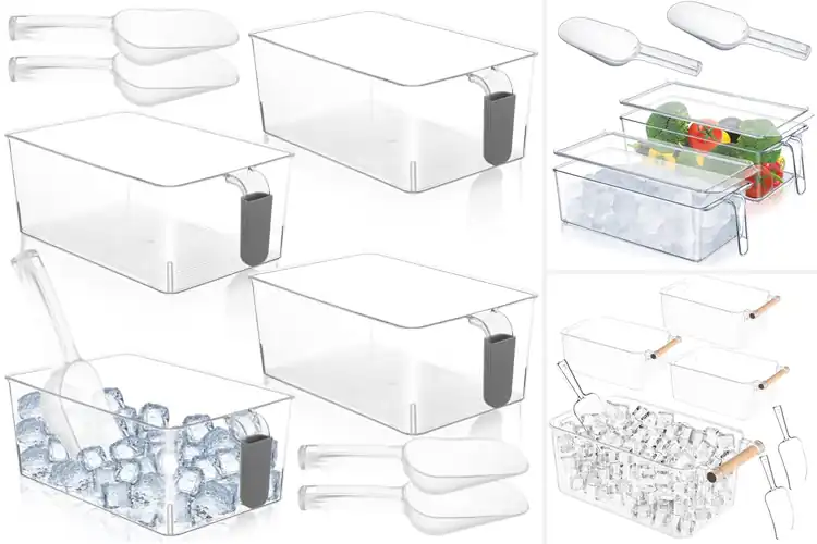 Detailed view of Best Transparent Ice Storage With Ice Scoop